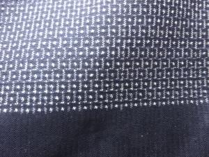 アンティーク　横段模様織り出し本場泥大島紬100亀甲着物